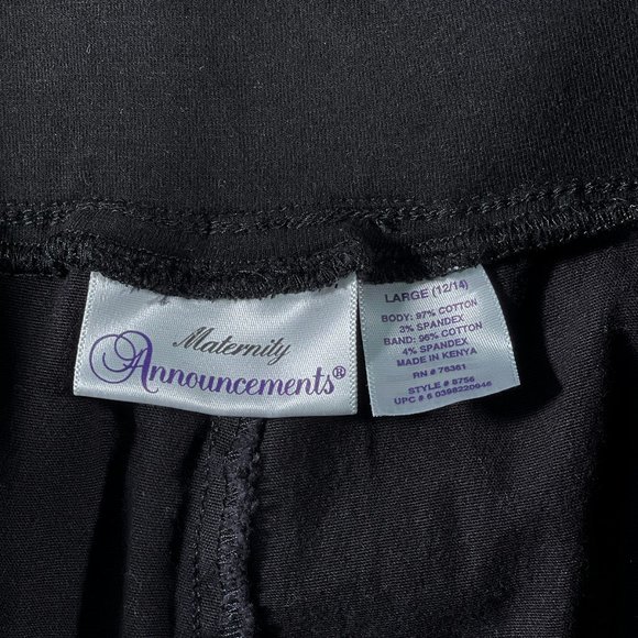 Maternity Announcements‎ Black Pants Maternity Size Large 12/14 . - Picture 4 of 11